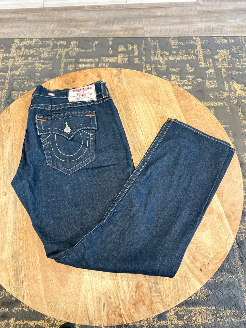 True Religion Women's Indigo Straight Leg Jeans